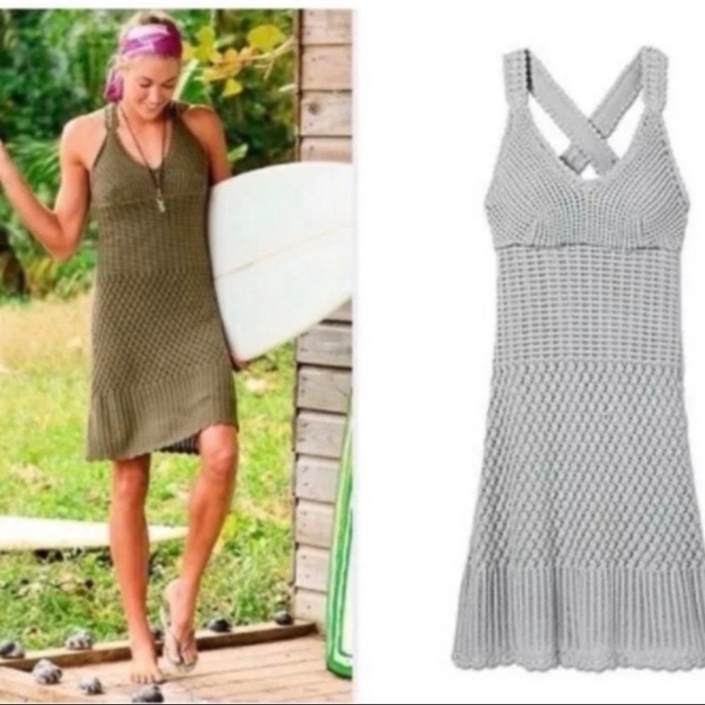 Athleta crochet knit dress with cross back